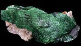 Silky, Fibrous Malachite Crystals and Druzy Quartz - Morocco #42054-1